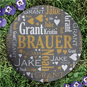 Personalized Family Word Art Round Slate Stone L8175414
