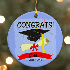 Personalized Ceramic Graduation Christmas Ornament | GiftsForYouNow.com