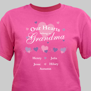 Personalized Our Hearts Belong To T-Shirt | Personalized Grandma Shirts
