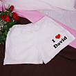 I Love You - Ladies White Cotton Shorts 981969X