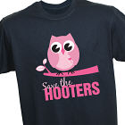 Save the Hooters - Breast Cancer Awareness Black T-shirt 33661x