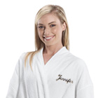 Embroidered Name White Cotton Bath Robe E00013