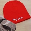 Embroidered Any Message Knit Red Hat E279519RD