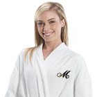 Embroidered Initial Terry Cloth Cotton Robe E315813