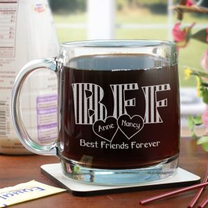 Engraved BFF Glass Mug