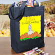 Ghostly Tricks and Treats Personalized Black Canvas Trick or Treat Bag
