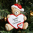 Baby's 1st Christmas Personalized Bear and Heart Ornament 82903