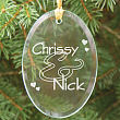 Couples Personalized Oval Glass Ornament