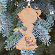 Personalized Praying Girl Wood Ornament