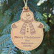 Personalized Snowman Wood Ornament
