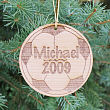 Personalized Soccer Wooden Christmas Ornament W30270