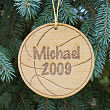 Personalized Basketball Christmas Ornament W30280
