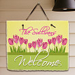Spring Tulips Welcome Slate Plaque 63133287