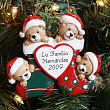 Ornamento personalizado de la Navidad de la familia del oso del peluche