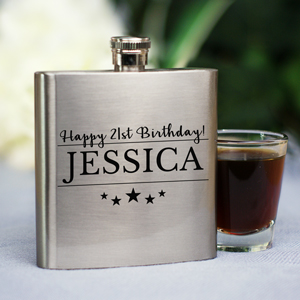 Personalized Happy Birthday Flask | Personalized Flask