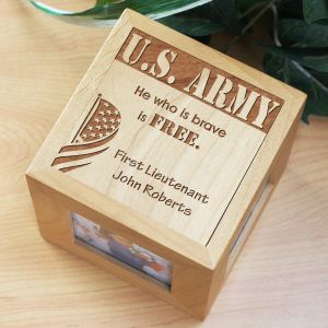 military gifts personalized cube engraved wooden giftsforyounow keepsake frame usa