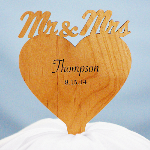Engraved Mr. & Mrs. Cake Topper W77080