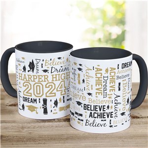 Personalized Graduation Word-Art Mug Colored Handle 2160400X