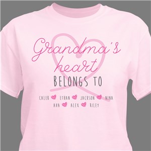 Personalized Grandma's Heart Belongs To Personalized T-Shirt