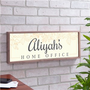 Personalized Leafy Home Office Framed Wall Sign