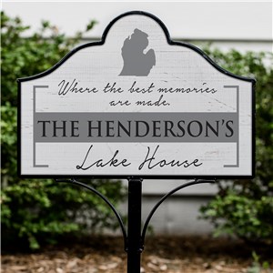 Personalized Metal Yard Sign  | Magnetic Sign for Yards with State