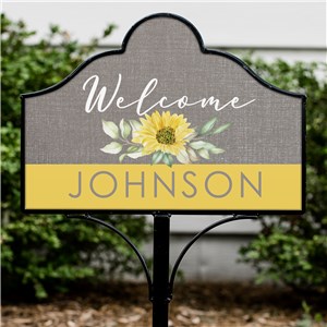 Personalized Sunflower Welcome Magnetic Yard Sign Set