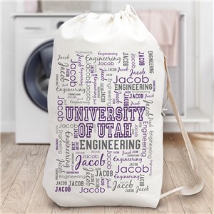 Personalized College Laundry Bag With Word Art Design