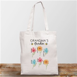 Personalized Watercolor Garden White Tote Bag 8193662WH