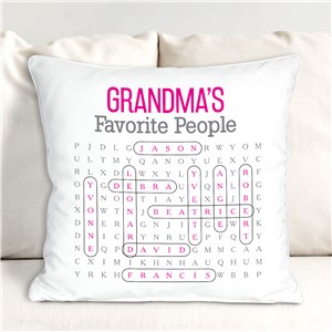 Personalized Favorite People Word Search Throw Pillow 830155233X