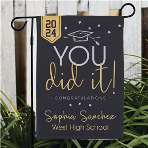 Personalized You Did It Graduation Garden Flag