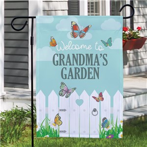 Personalized White Picket Fence Garden Flag