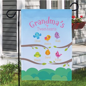 Personalized Grandma's Tweet-Hearts Garden Flag