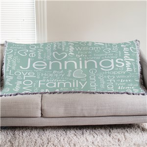 Personalized Single Color Word Art 50x60 Afghan Throw 830168245L