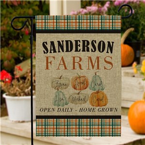 Personalized Farm Pumpkin Family Burlap Garden Flag 830216332BX