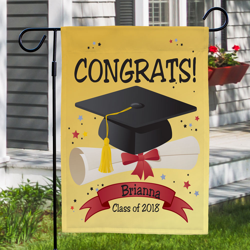 Graduation Congrats Personalized Garden Flag | GiftsForYouNow