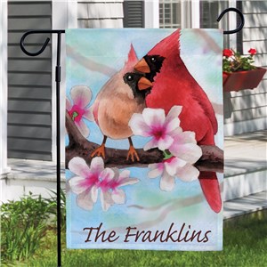 Personalized Spring Cardinals Garden Flag | Personalized Garden Flags