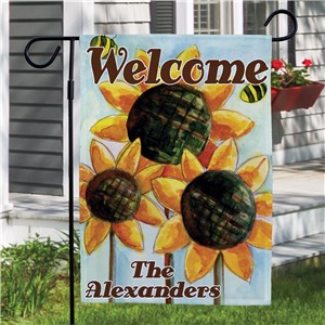 Personalized Sunflower Welcome Garden Flag | Personalized Garden Flags