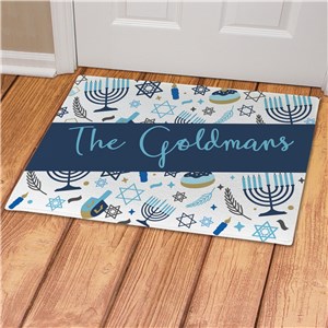 Personalized Hanukkah Icons Doormat