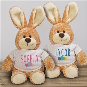 Custom Easter Bunny Plush With Colorful Eggs