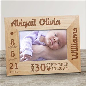 Engraved Wood Frame for Baby | Personalized Baby Frames