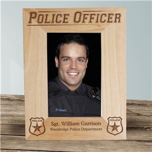 Personalized Police Officer Wood Picture Frame | Personalized Wood Picture Frames