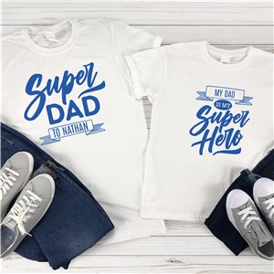 Super Dad And Son Matching T-Shirts
