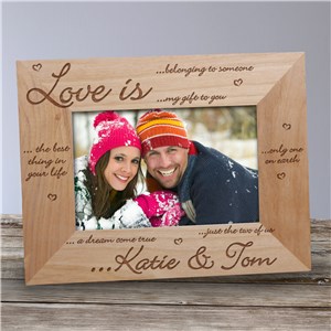 Love is... Wood Picture Frame | Personalized Wood Picture Frames