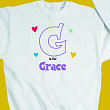 Personalized Hearts Youth Sweatshirt