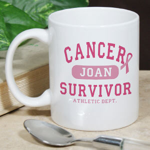 Cancer Survivor Athletic Dept - Breast Cancer Awareness Initialled Coffee Mug