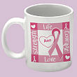 Ribbon of Heart - Breast Cancer Awareness Personalized Coffee Mug