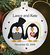 Personalized Penguin Bride &amp; Groom Ornament