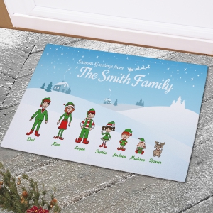 Personalized Holiday Character Doormat | Personalized Christmas Doormats