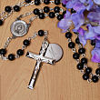 Personalized First Communion Black Pearl Rosary 8526900