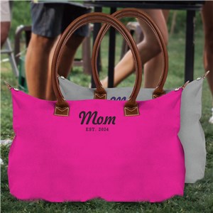 Embroidered Mom Est Tote Bag E21267320X